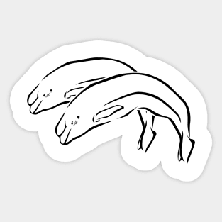 Beluga whale, Whale, Ocean, Sunset, Mammal, Sun Sticker